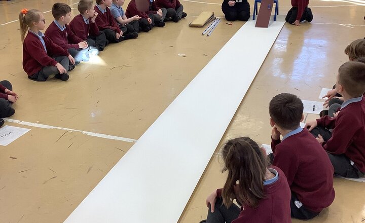 Image of This week Miss Yates came to teach us Science. We investigated which material worked best for a car ramp then measured the distance. Our results showed that wood was the best material.