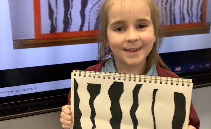 Image of We are finishing this week with our Art unit of collages.  Today in Art we responded to the artist Bridget Riley, her work inspired us to create Op Art. What talented artists you are Year 2!