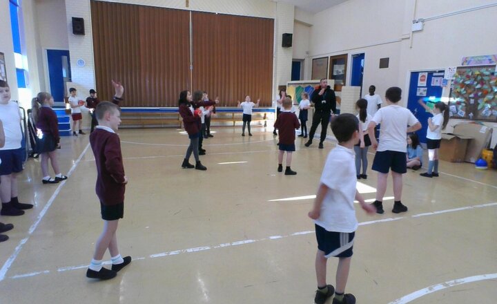Image of We have been focusing on developing our throwing, catching and dodging skills in PE this morning.