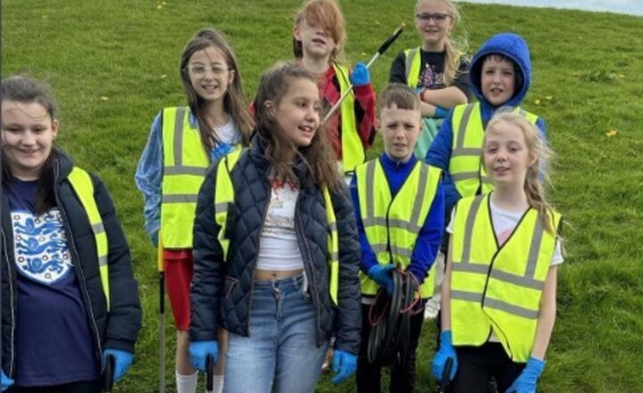 Image of Our Aidan’s Ambassadors were so busy tonight after school cleaning up our community. Good job. We are very proud of you!