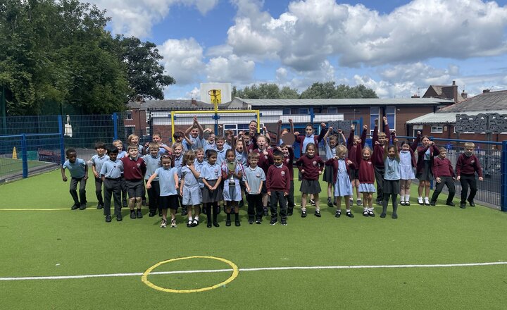 Image of Well done to Ribble (red team) for getting the most points in our 2023 Sports Day! Visit the link https://staidansblackburn.co.uk/academy-life/sports-day to see photos from the fabulous day and to see our winners celebrating with Mrs Egan! 