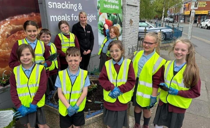Image of St Aidan’s Ambassadors excelled themselves tonight after planting flowers outside of our local Spar. They really tidied the planters up! We are so proud.   Big thank you to the manager at the Spar who rewarded the children too.